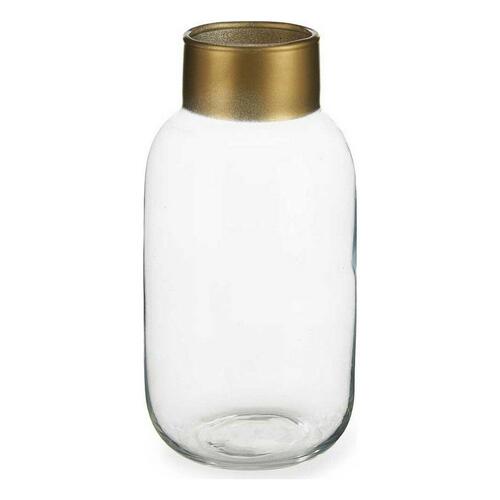 Vase Gylden Gennemsigtig Glas (11,5 x 24 x 11,5 cm)