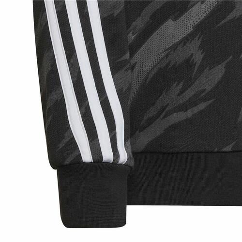 Hættetrøje til Børn Adidas 3 Stripes Sort 7-8 år