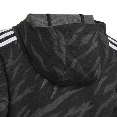 Hættetrøje til Børn Adidas 3 Stripes Sort 7-8 år