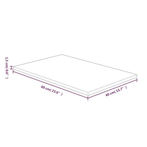 Bordplade til badeværelse 60x40x1,5 cm massivt træ lysebrun