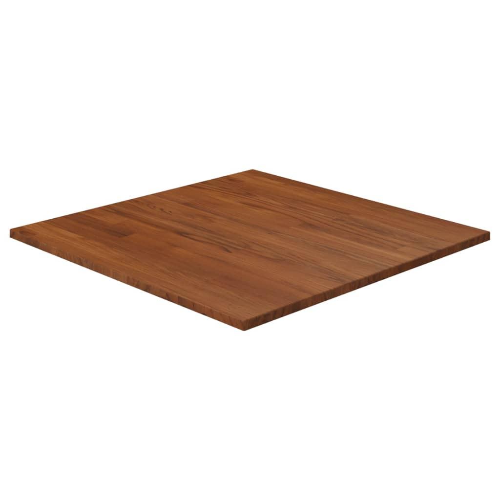 Firkantet bordplade 60x60x1,5 cm behandlet massivt eg mørkebrun