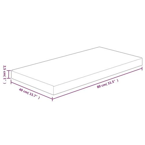 Bordplade til badeværelse 80x40x2,5 cm massivt træ mørkebrun