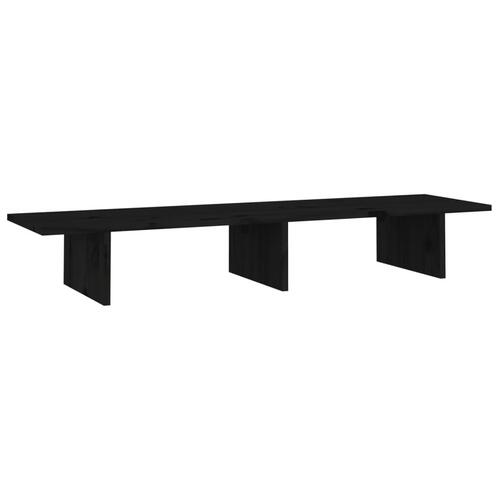 Skærmholder 100x27x15 cm massivt fyrretræ sort