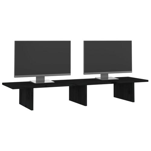 Skærmholder 100x27x15 cm massivt fyrretræ sort
