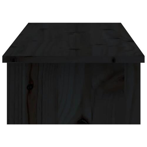 Skærmholder 100x27x15 cm massivt fyrretræ sort