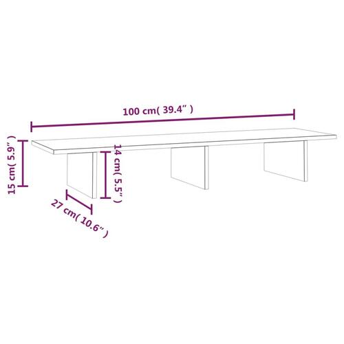 Skærmholder 100x27x15 cm massivt fyrretræ sort