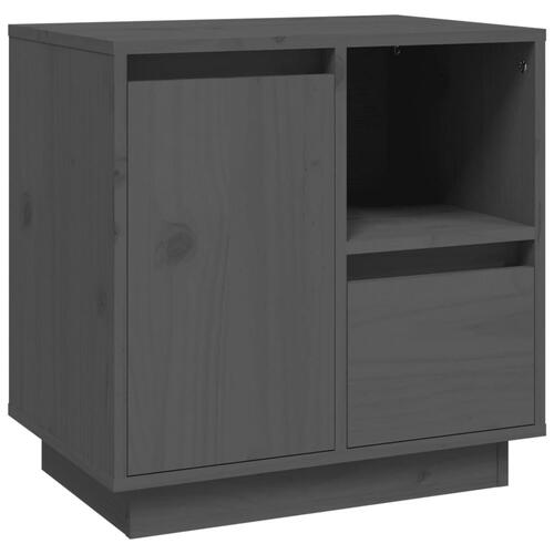 Sengebord 50x34x50 cm massivt fyrretræ grå