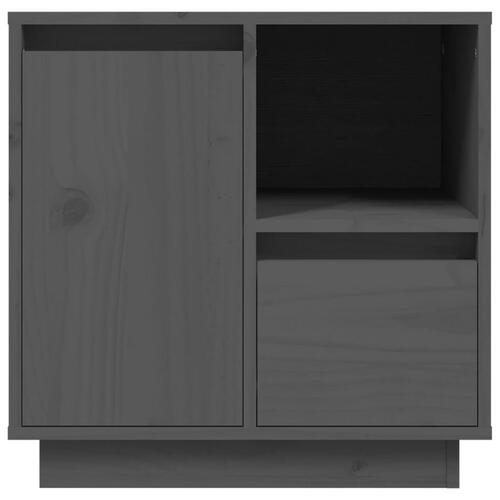 Sengebord 50x34x50 cm massivt fyrretræ grå