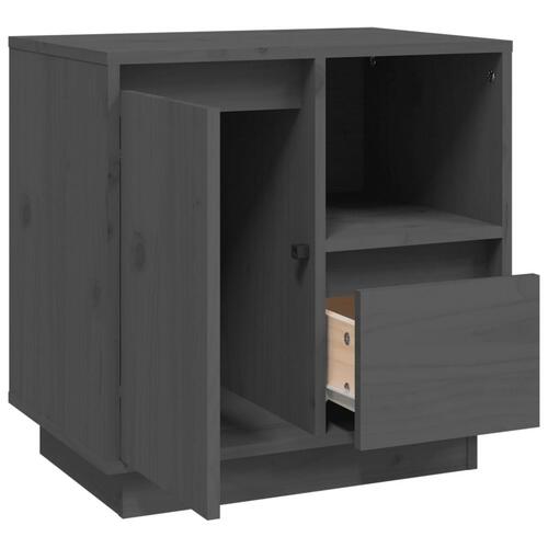 Sengebord 50x34x50 cm massivt fyrretræ grå