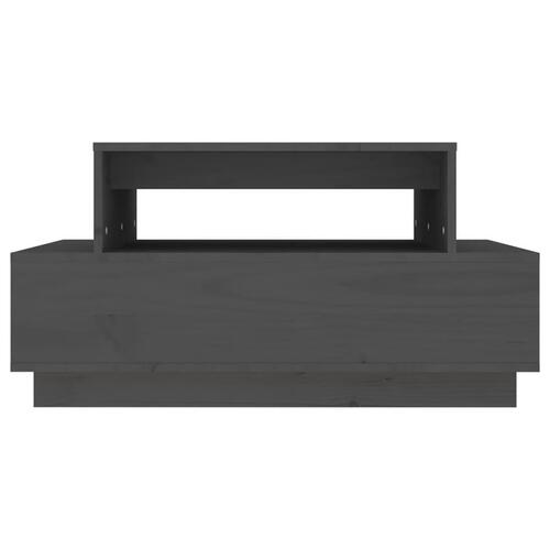 Sofabord 80x55x40,5 cm massivt fyrretræ grå