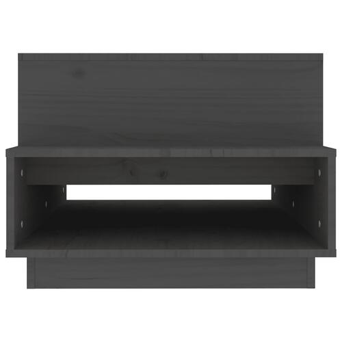 Sofabord 80x55x40,5 cm massivt fyrretræ grå