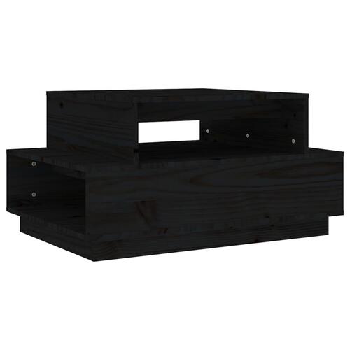 Sofabord 80x55x40,5 cm massivt fyrretræ sort