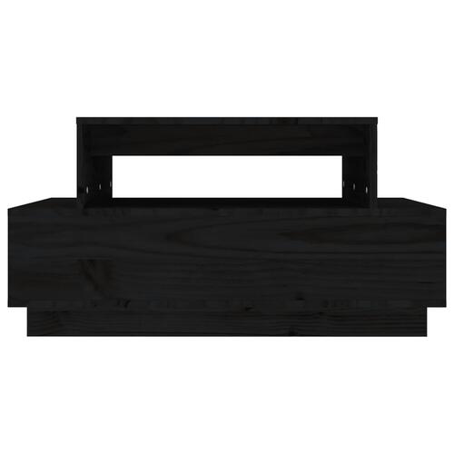 Sofabord 80x55x40,5 cm massivt fyrretræ sort