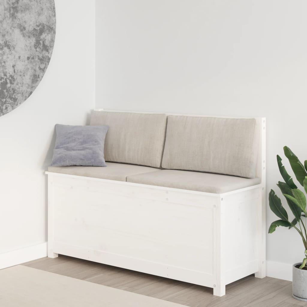 Bænk 110x41x76,5 cm massivt fyrretræ hvid