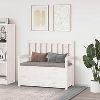 Bænk 112,5x51x,5x96,5 cm massivt fyrretræ hvid