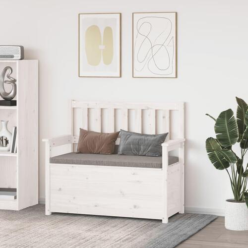 Bænk 112,5x51x,5x96,5 cm massivt fyrretræ hvid