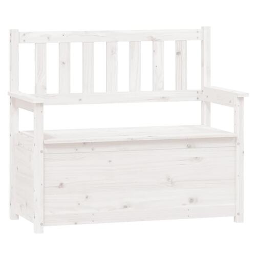 Bænk 112,5x51x,5x96,5 cm massivt fyrretræ hvid