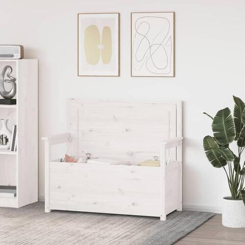 Bænk 112,5x51x,5x96,5 cm massivt fyrretræ hvid