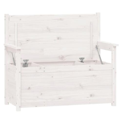 Bænk 112,5x51x,5x96,5 cm massivt fyrretræ hvid