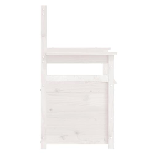 Bænk 112,5x51x,5x96,5 cm massivt fyrretræ hvid