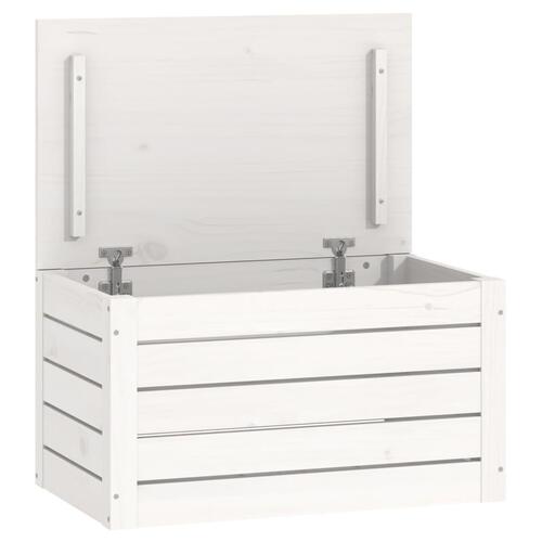 Opbevaringskasse 59,5x36,5x33 cm massivt fyrretræ hvid