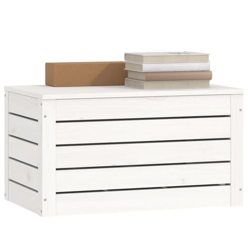 Opbevaringskasse 59,5x36,5x33 cm massivt fyrretræ hvid
