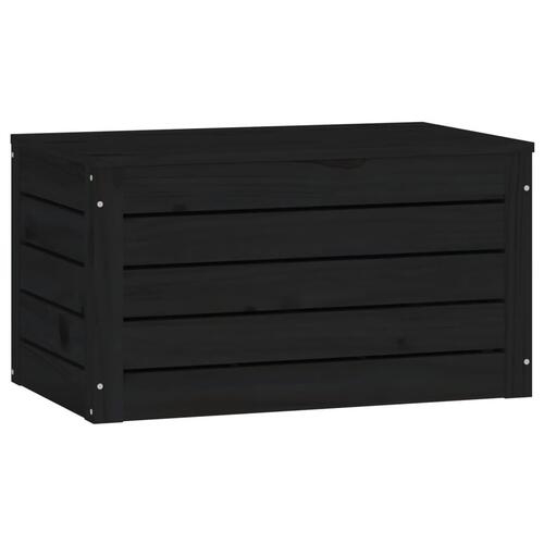 Opbevaringskasse 59,5x36,5x33 cm massivt fyrretræ sort