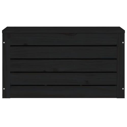 Opbevaringskasse 59,5x36,5x33 cm massivt fyrretræ sort