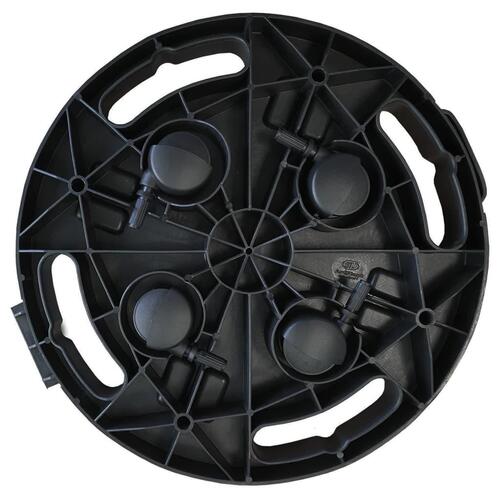 Plantevogne 2 stk. med hjul 170 kg diam. 30 cm sort