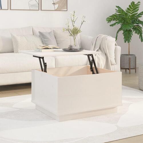 Sofabord 60x50x35 cm massivt fyrretræ hvid