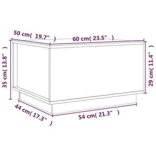 Sofabord 60x50x35 cm massivt fyrretræ hvid