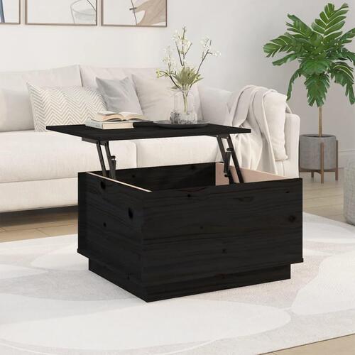 Sofabord 60x50x35 cm massivt fyrretræ sort