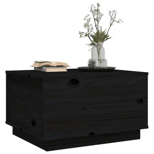 Sofabord 60x50x35 cm massivt fyrretræ sort