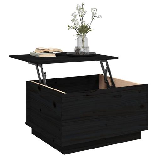 Sofabord 60x50x35 cm massivt fyrretræ sort