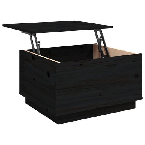 Sofabord 60x50x35 cm massivt fyrretræ sort