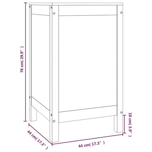 Vasketøjskurv 44x44x76 cm massivt fyrretræ gyldenbrun
