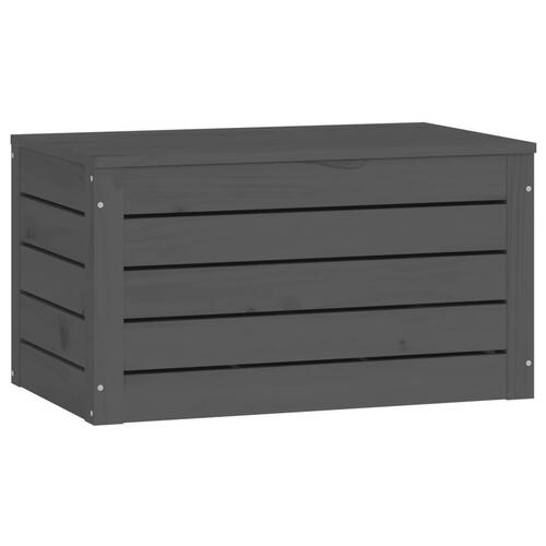 Opbevaringskasse 59,5x36,5x33 cm massivt fyrretræ grå