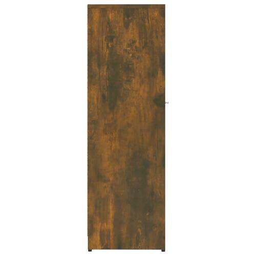 Badeværelsesskab 30x30x95 cm konstrueret træ røget egetræ