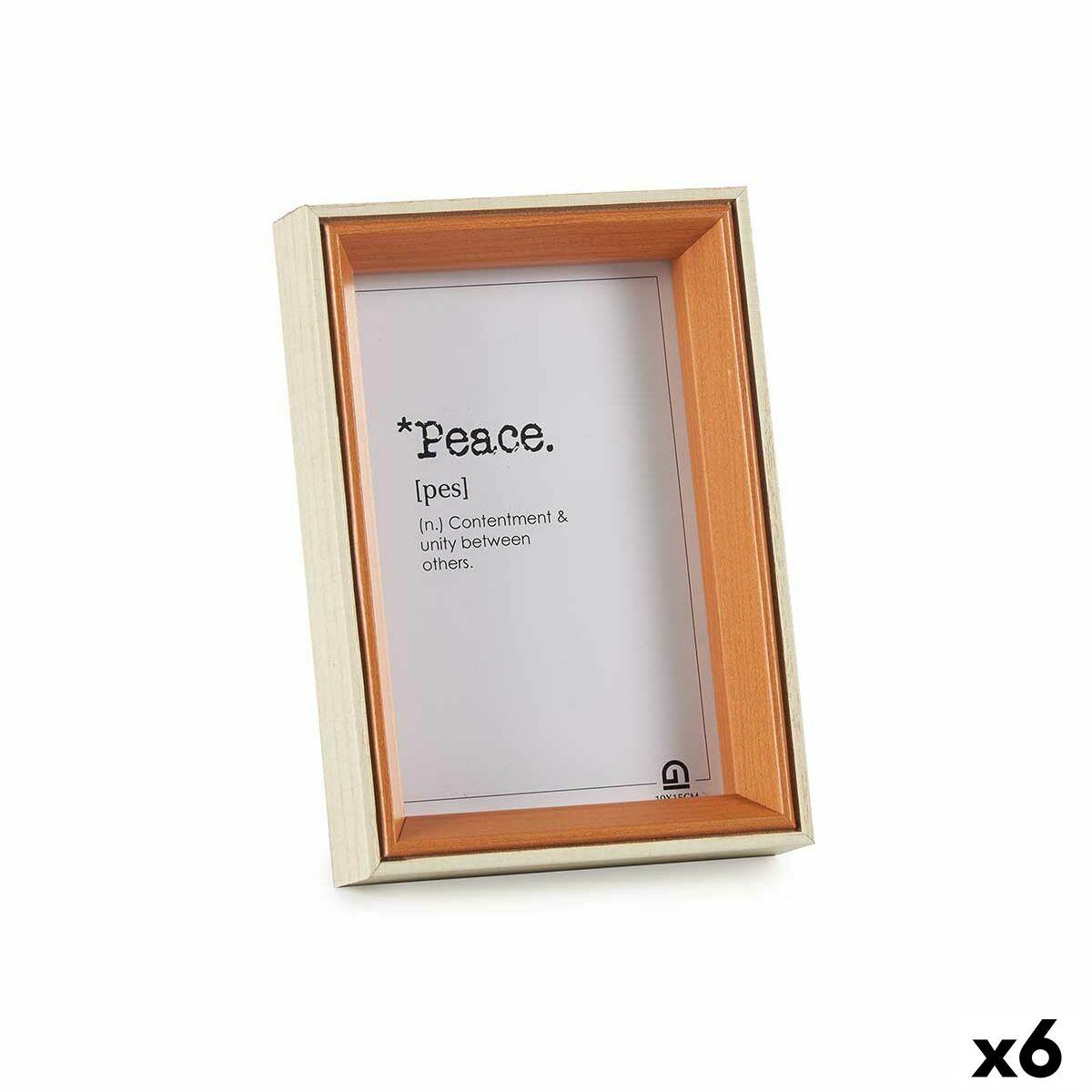 Fotoramme 10×15 cm - Hvid/Brun, krystal & træ/MDF (6 stk.)