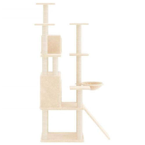 Kradsetræ med sisalkradsestolper 154 cm cremefarvet
