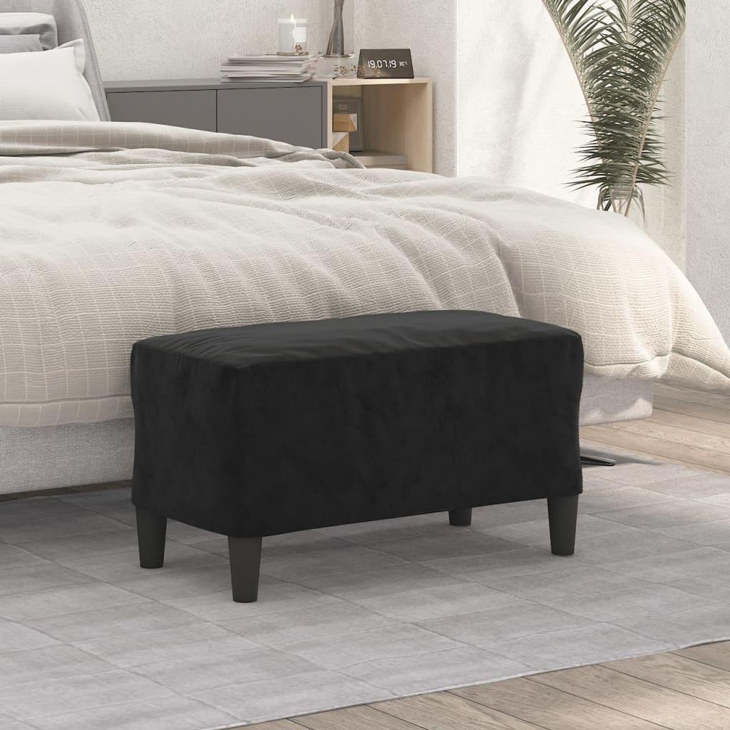 Bænk 70x35x41 cm velour sort