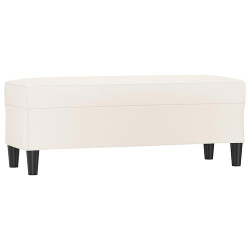 Bænk 100x35x41 cm kunstlæder cremefarvet