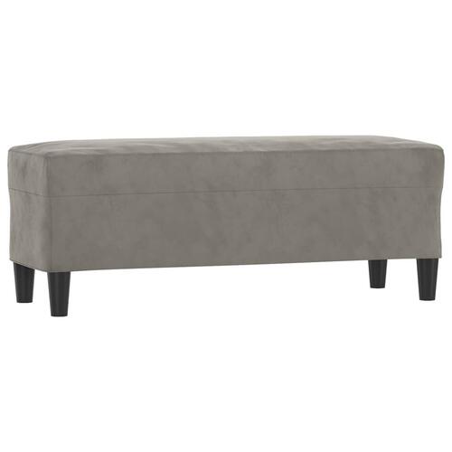 Bænk 100x35x41 cm fløjl lysegrå