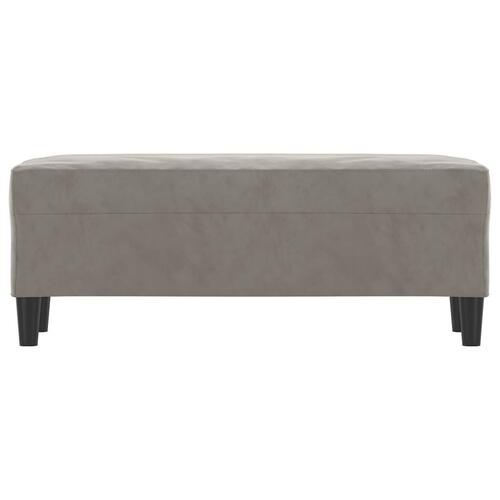 Bænk 100x35x41 cm fløjl lysegrå