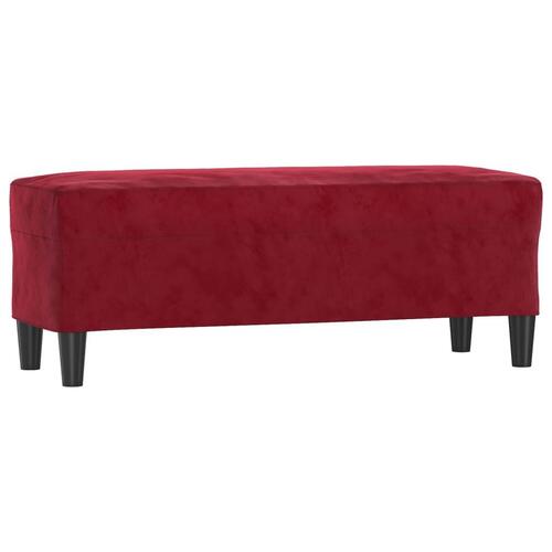 Bænk 100x35x41 cm velour vinrød