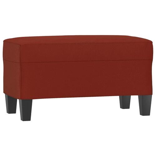 Bænk 70x35x41 cm kunstlæder vinrød