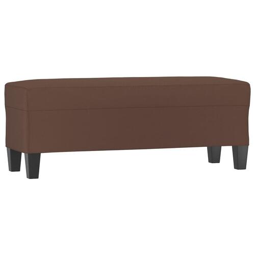 Bænk 100x35x41 cm kunstlæder brun