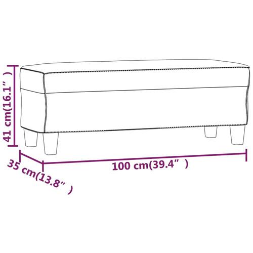 Bænk 100x35x41 cm kunstlæder brun
