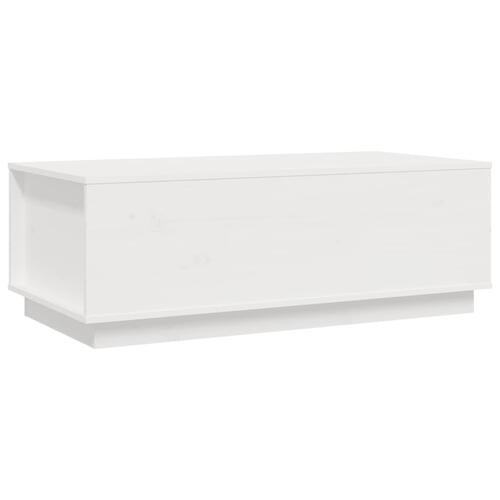 Sofabord 100x50x35 cm massivt fyrretræ hvid
