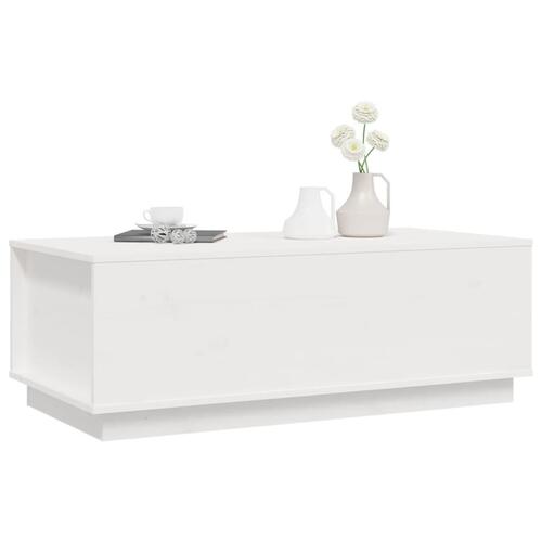 Sofabord 100x50x35 cm massivt fyrretræ hvid
